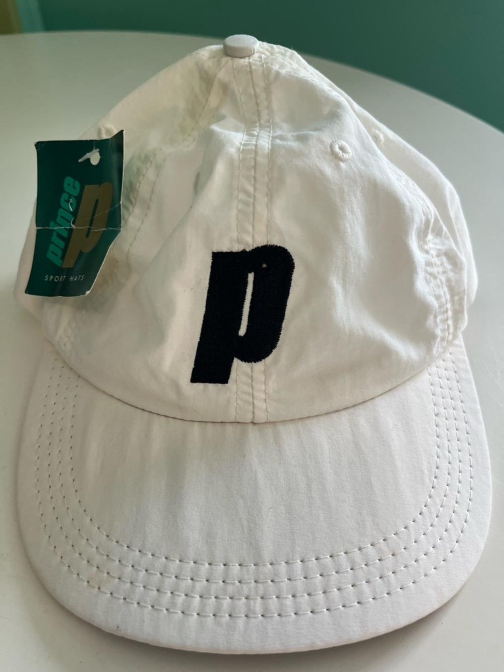 Prince White Baseball Cap with Black 'P' Logo - Picture 2 of 7